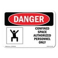 thumbnail image 1 of OSHA Danger Sign - Confined Space Authorized Personnel Only |  Aluminum Sign | Protect Your Business, Construction Site, Shop Area |  Made in The USA, 1 of 6