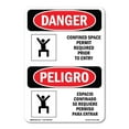 thumbnail image 1 of SignMission OS-DS-A-1218-VS-1092 12 x 18 in. OSHA Danger Sign - Confined Space Permit Required Bilingual, 1 of 6