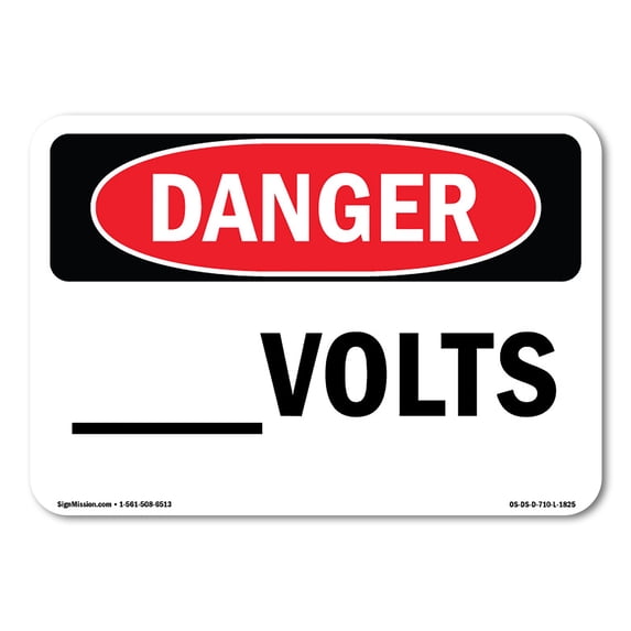 OSHA Danger Sign - Custom -Volts | Aluminum Sign | Protect Your Business, Construction Site, Warehouse & Shop Area | Made in The USA