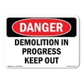 thumbnail image 1 of OSHA Danger Sign - Demolition In Progress Keep Out |  Aluminum Sign | Protect Your Business, Construction Site, Warehouse & Shop Area |  Made in The USA, 1 of 6