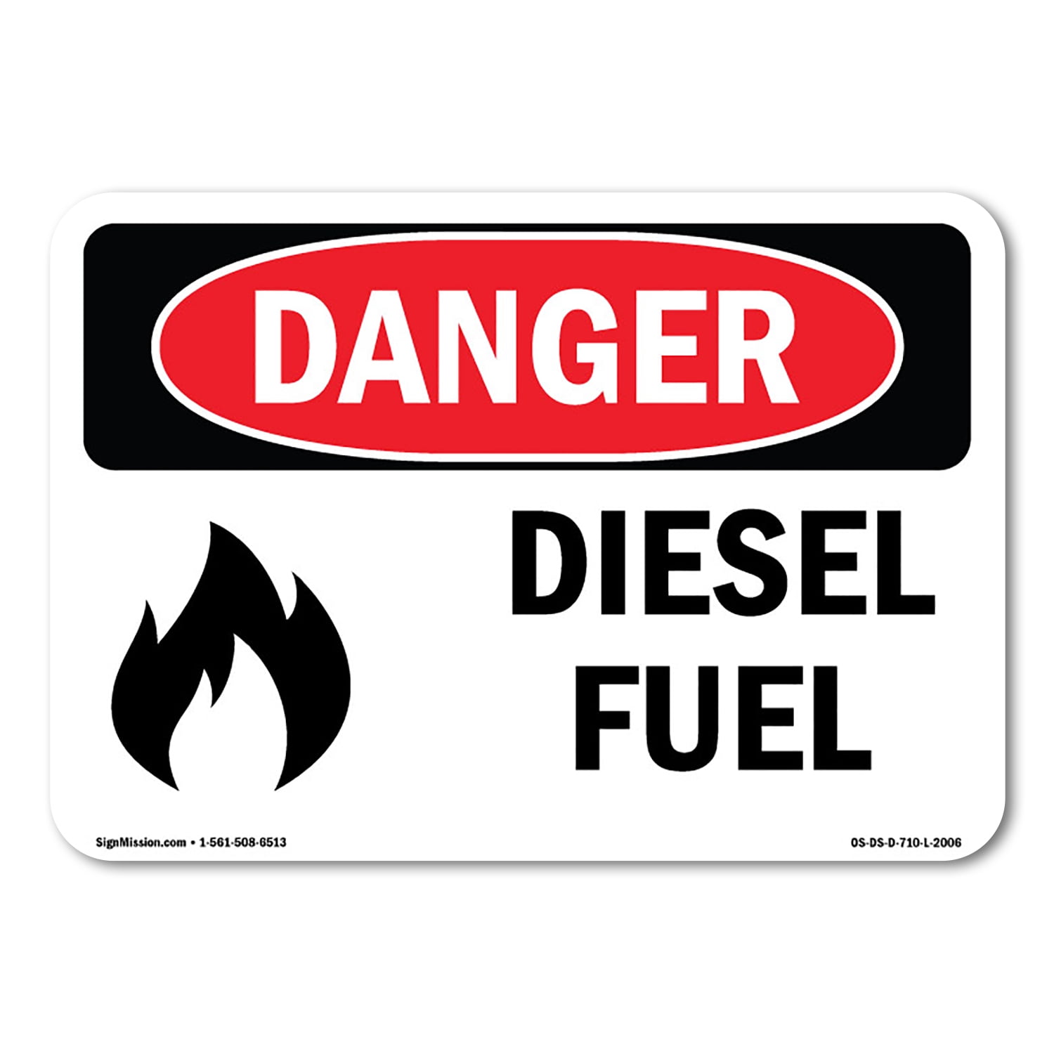 OSHA Danger Sign - Diesel Fuel | Aluminum Sign | Protect Your Business ...