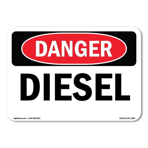OSHA Danger Sign - Diesel | Aluminum Sign | Protect Your Business, Construction Site, Warehouse & Shop Area | Made in The USA