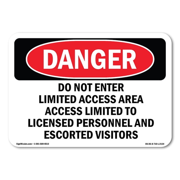OSHA Danger Sign - Do Not Enter Limited Access Area Access | Aluminum Sign | Protect Your Business, Construction Site, Shop Area | Made in The USA