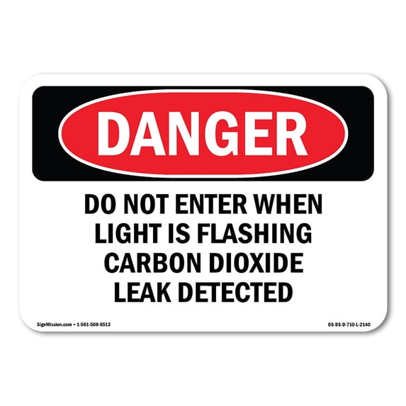 OSHA Danger Sign - Do Not Enter When Light Is Flashing Carbon | Aluminum Sign | Protect Your Business, Construction Site, Shop Area | Made in The USA