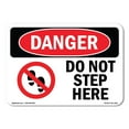 thumbnail image 1 of SignMission OS-DS-A-1218-L-2514 12 x 18 in. OSHA Danger Sign - Do Not Step Here, 1 of 6