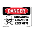 thumbnail image 1 of OSHA Danger Sign - Drowning Danger Keep Off |  Aluminum Sign | Protect Your Business, Construction Site, Warehouse & Shop Area |  Made in The USA, 1 of 6