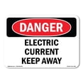 thumbnail image 1 of OSHA Danger Sign - Electric Current Keep Away |  Aluminum Sign | Protect Your Business, Construction Site, Warehouse & Shop Area |  Made in The USA, 1 of 6