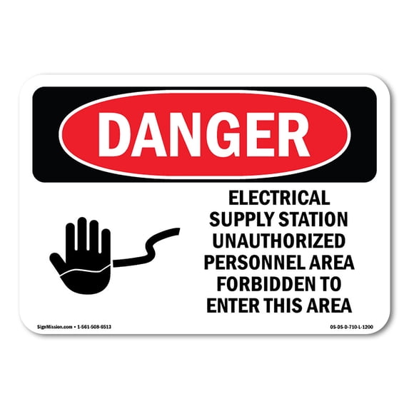 OSHA Danger Sign - Electrical Supply Station | Aluminum Sign | Protect Your Business, Construction Site, Warehouse & Shop Area | Made in The USA