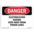 thumbnail image 1 of OSHA Danger Sign - Electrocution Hazard Keep Away From Power Lines |  Aluminum Sign | Protect Your Business, Construction Site, Shop Area |  Made in The USA, 1 of 6