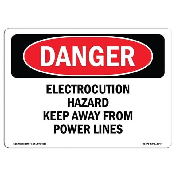 OSHA Danger Sign - Electrocution Hazard Keep Away From Power Lines | Aluminum Sign | Protect Your Business, Construction Site, Shop Area | Made in The USA