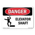 thumbnail image 1 of SignMission OS-DS-A-1218-L-1201 12 x 18 in. OSHA Danger Sign - Elevator Shaft, 1 of 6