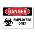 thumbnail image 1 of OSHA Danger Sign - Employees Only |  Aluminum Sign | Protect Your Business, Construction Site, Warehouse & Shop Area |  Made in The USA, 1 of 6