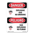thumbnail image 1 of SignMission OS-DS-A-1218-VS-1208 12 x 18 in. OSHA Danger Sign - Explosive Gas No Smoking Bilingual, 1 of 6