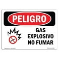 thumbnail image 1 of SignMission OS-DS-A-1218-LS-1208 12 x 18 in. OSHA Danger Sign - Explosive Gas No Smoking Spanish, 1 of 6
