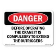 thumbnail image 1 of OSHA Danger Sign - Extend Outriggers |  Aluminum Sign | Protect Your Business, Construction Site, Warehouse & Shop Area |  Made in The USA, 1 of 6
