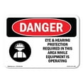 thumbnail image 1 of OSHA Danger Sign - Eye And Hearing Protection Required |  Aluminum Sign | Protect Your Business, Construction Site, Warehouse & Shop Area |  Made in The USA, 1 of 6