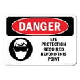 thumbnail image 1 of OSHA Danger Sign - Eye Protection Required Beyond This Point |  Aluminum Sign | Protect Your Business, Construction Site, Shop Area |  Made in The USA, 1 of 6