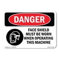 thumbnail image 1 of OSHA Danger Sign - Face Shield Must Be Worn |  Aluminum Sign | Protect Your Business, Construction Site, Warehouse & Shop Area |  Made in The USA, 1 of 6