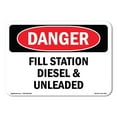 thumbnail image 1 of OSHA Danger Sign - Fill Station Diesel And Unleaded |  Aluminum Sign | Protect Your Business, Construction Site, Warehouse & Shop Area |  Made in The USA, 1 of 6