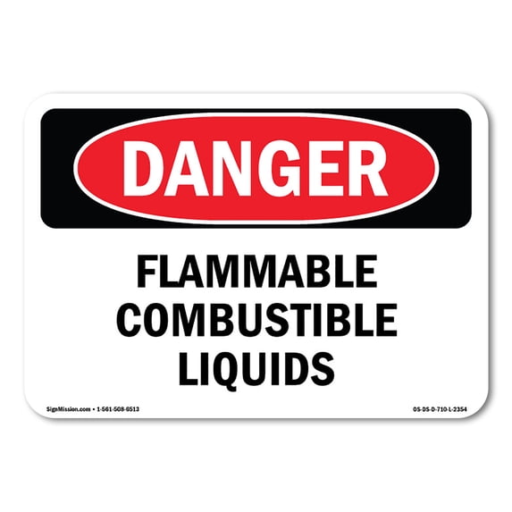 OSHA Danger Sign - Flammable Combustible Liquids | Aluminum Sign | Protect Your Business, Construction Site, Warehouse & Shop Area | Made in The USA