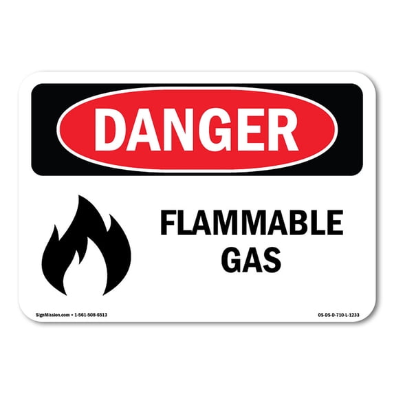 OSHA Danger Sign - Flammable Gas | Aluminum Sign | Protect Your Business, Construction Site, Warehouse & Shop Area | Made in The USA