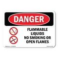 thumbnail image 1 of OSHA Danger Sign - Flammable Liquids No Smoking Or Open Flames |  Aluminum Sign | Protect Your Business, Construction Site, Shop Area |  Made in The USA, 1 of 6
