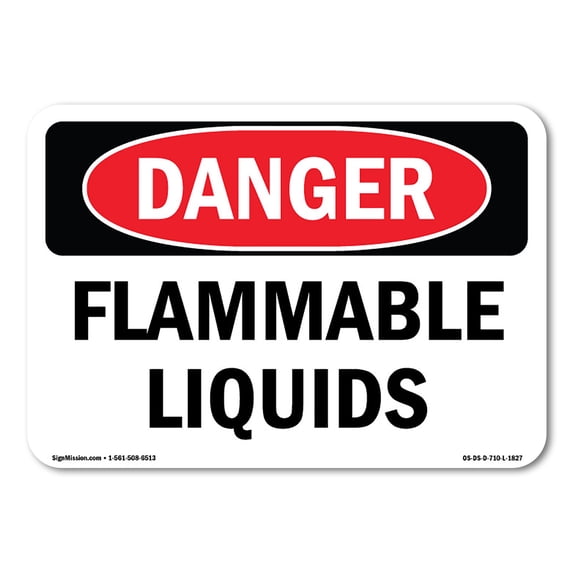 OSHA Danger Sign - Flammable Liquids | Aluminum Sign | Protect Your Business, Construction Site, Warehouse & Shop Area | Made in The USA