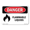 thumbnail image 1 of OSHA Danger Sign - Flammable Liquids |  Aluminum Sign | Protect Your Business, Construction Site, Warehouse & Shop Area |  Made in The USA, 1 of 6