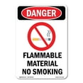 thumbnail image 1 of SignMission OS-DS-A-1218-V-1247 12 x 18 in. OSHA Danger Sign - Flammable Material No Smoking, 1 of 6