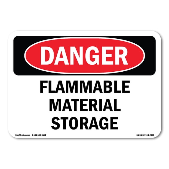 OSHA Danger Sign - Flammable Material Storage | Aluminum Sign | Protect Your Business, Construction Site, Warehouse & Shop Area | Made in The USA