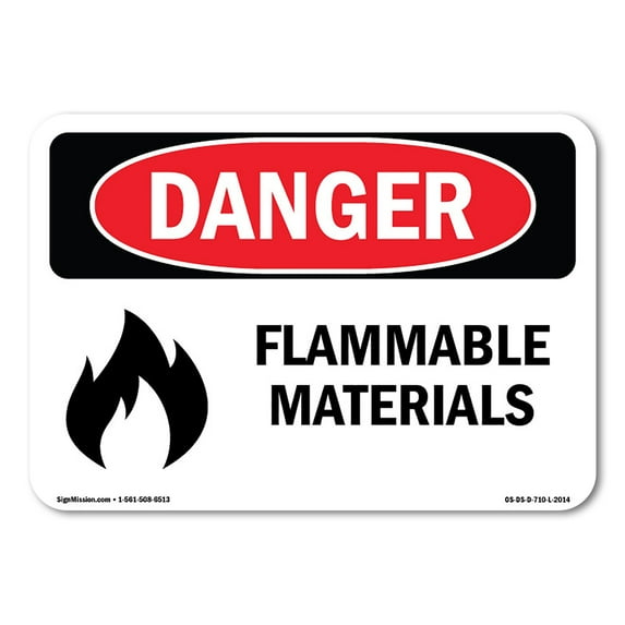 OSHA Danger Sign - Flammable Materials | Aluminum Sign | Protect Your Business, Construction Site, Warehouse & Shop Area | Made in The USA