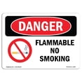 thumbnail image 1 of OSHA Danger Sign - Flammable No Smoking |  Aluminum Sign | Protect Your Business, Construction Site, Warehouse & Shop Area |  Made in The USA, 1 of 6