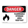 thumbnail image 1 of OSHA Danger Sign - Flammable Storage Area Keep Out |  Aluminum Sign | Protect Your Business, Construction Site, Warehouse & Shop Area |  Made in The USA, 1 of 6