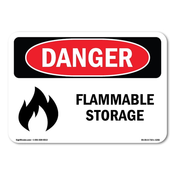 OSHA Danger Sign - Flammable Storage | Aluminum Sign | Protect Your Business, Construction Site, Warehouse & Shop Area | Made in The USA