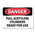 thumbnail image 1 of OSHA Danger Sign - Full Acetylene Cylinders Ready For Use |  Aluminum Sign | Protect Your Business, Construction Site, Shop Area |  Made in The USA, 1 of 6