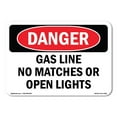 thumbnail image 1 of OSHA Danger Sign - Gas Line No Matches Or Open Lights |  Aluminum Sign | Protect Your Business, Construction Site, Warehouse & Shop Area |  Made in The USA, 1 of 6