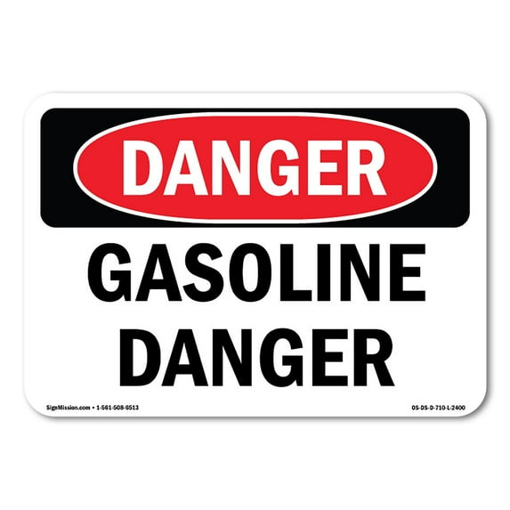 OSHA Danger Sign - Gasoline Danger | Aluminum Sign | Protect Your Business, Construction Site, Warehouse & Shop Area | Made in The USA