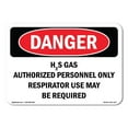 thumbnail image 1 of OSHA Danger Sign - H2S Gas Authorized Personnel Only |  Aluminum Sign | Protect Your Business, Construction Site, Warehouse & Shop Area |  Made in The USA, 1 of 6