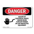 thumbnail image 1 of OSHA Danger Sign - Hazard Electrical Shock Burn Turn Off Power |  Aluminum Sign | Protect Your Business, Construction Site, Shop Area |  Made in The USA, 1 of 6