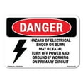 thumbnail image 1 of OSHA Danger Sign - Hazard Of Electrical Shock Or |  Aluminum Sign | Protect Your Business, Construction Site, Warehouse & Shop Area |  Made in The USA, 1 of 6