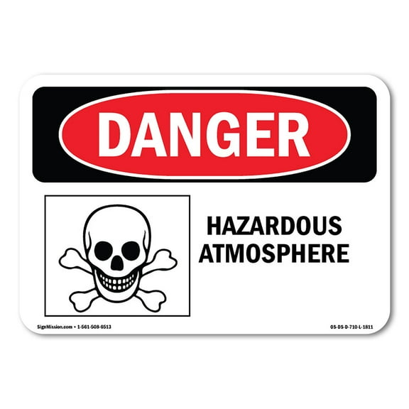 OSHA Danger Sign - Hazardous ATMosphere |  Aluminum Sign | Protect Your Business, Construction Site, Warehouse & Shop Area |  Made in The USA
