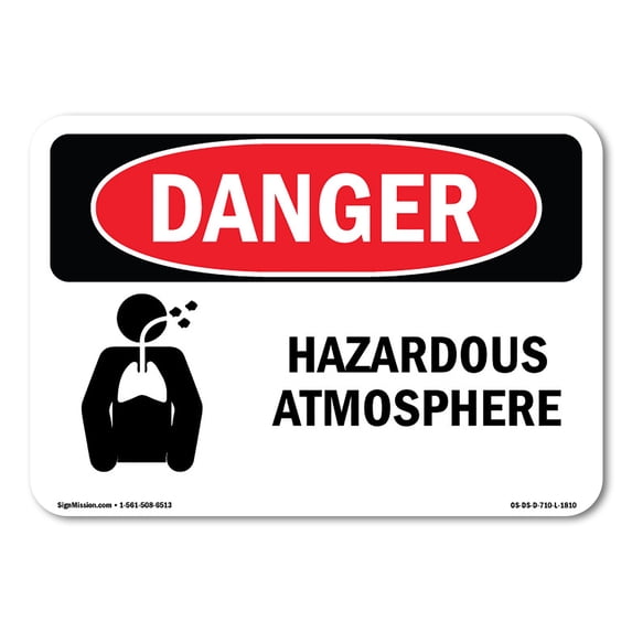 OSHA Danger Sign - Hazardous ATMosphere | Aluminum Sign | Protect Your Business, Construction Site, Warehouse & Shop Area | Made in The USA