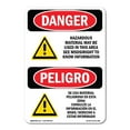 thumbnail image 1 of SignMission OS-DS-A-1218-VS-1660 12 x 18 in. OSHA Danger Sign - Hazardous Material Used in Area Bilingual, 1 of 6