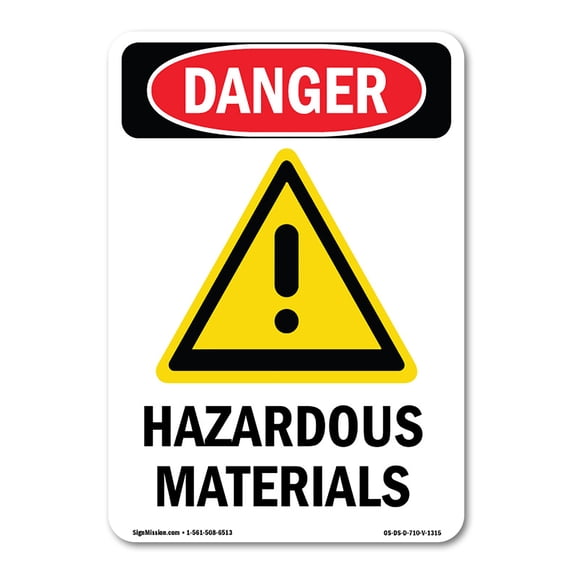 OSHA Danger Sign - Hazardous Materials | Aluminum Sign | Protect Your Business, Construction Site, Warehouse & Shop Area | Made in The USA