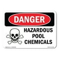 thumbnail image 1 of OSHA Danger Sign - Hazardous Pool Chemicals |  Aluminum Sign | Protect Your Business, Construction Site, Warehouse & Shop Area |  Made in The USA, 1 of 6