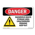 thumbnail image 1 of OSHA Danger Sign - Hazardous Waste Storage Area |  Aluminum Sign | Protect Your Business, Construction Site, Warehouse & Shop Area |  Made in The USA, 1 of 6