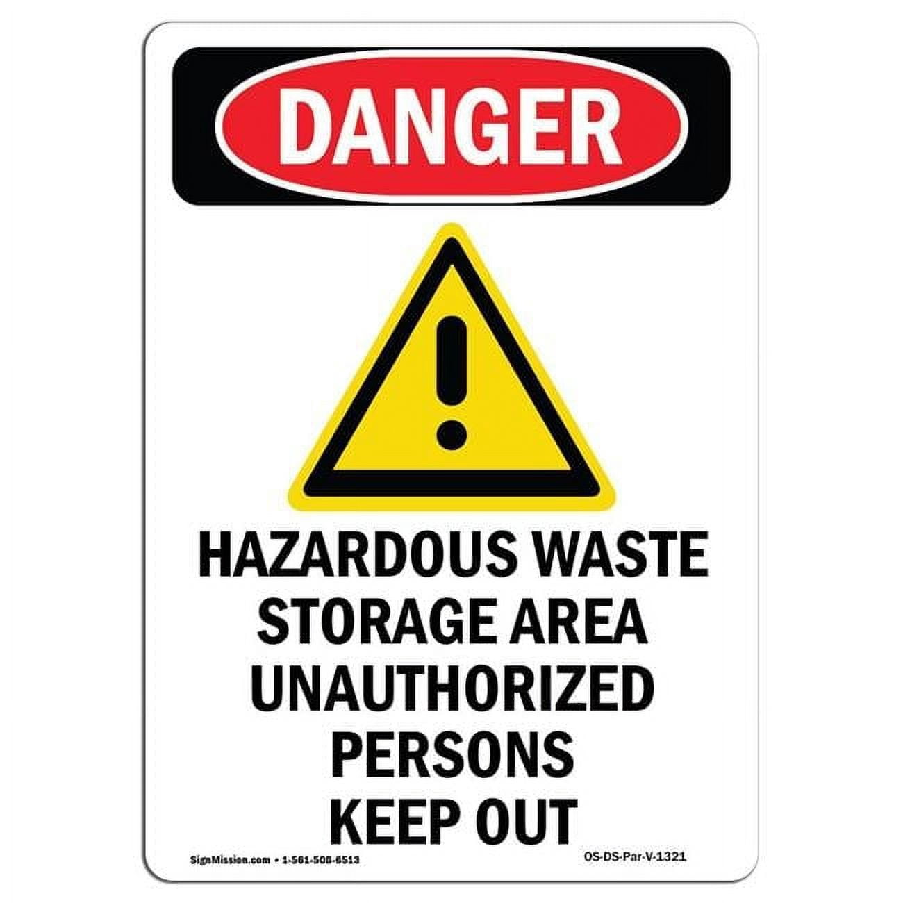 OSHA Danger Sign - Hazardous Waste Storage | Aluminum Sign | Protect ...