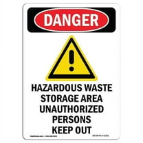 OSHA Danger Sign -  Hazardous Waste Storage |  Aluminum Sign | Protect Your Business, Construction Site, Warehouse & Shop Area |  Made in The USA