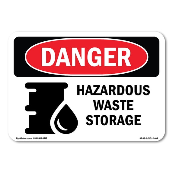 OSHA Danger Sign - Hazardous Waste Storage | Aluminum Sign | Protect Your Business, Construction Site, Warehouse & Shop Area | Made in The USA
