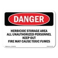 thumbnail image 1 of SignMission OS-DS-A-1218-L-1974 12 x 18 in. OSHA Danger Sign - Herbicide Storage Area, 1 of 6